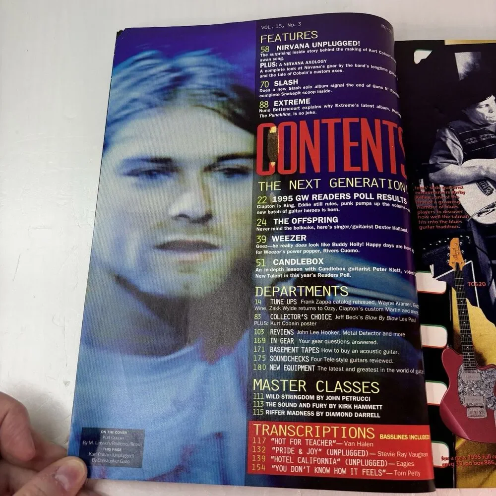 Guitar World Magazine March 1995 Nirvana Kurt Cobain Reader Poll Issue Slash
